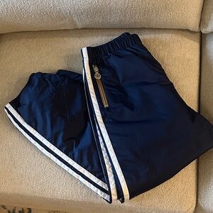 Men's Navy Track Pants with White Stripes